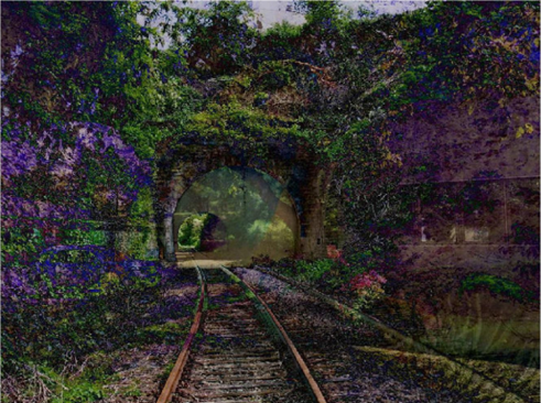 AI-generated visual work "A Recent Entrance to Paradise"