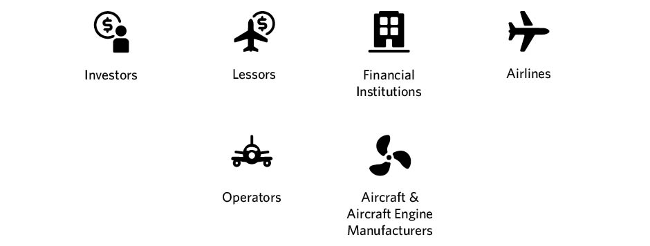 Investors, Lessors, Financial Institutions, Airlines, Operators, Aircraft & Aircraft Engine Manufacturers