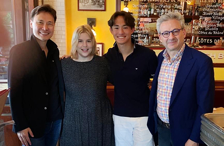 New York co-managing partner Ben Indek, Almaty general director Aset Shyngyssov, and Aset’s son enjoy brunch with Jessica in New York.