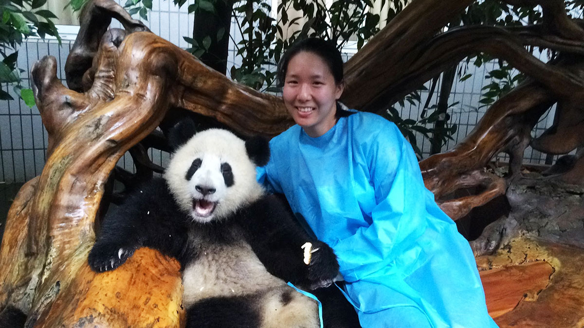 Michelle Park Chiu and panda