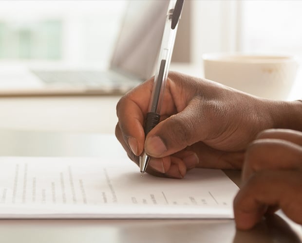 Signing a contract