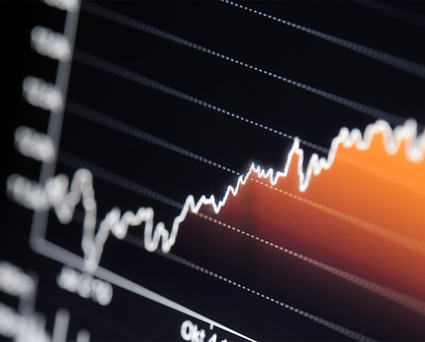 Black and orange financial graph