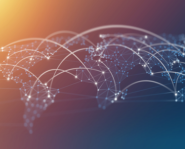 Map of the world connected